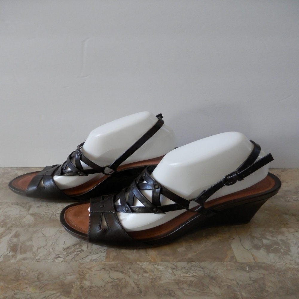 Nurture Wedge All Leather Sandals - Picture 1 of 8